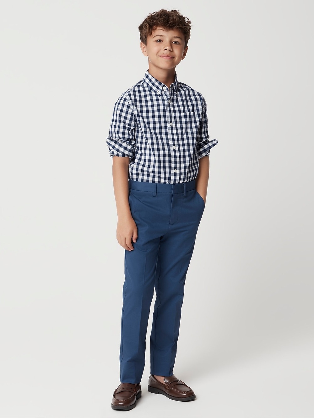 NWT J.Crew Factory Boys Thompson Flex Chino Suit Pants Union Blue Sz 12⁠